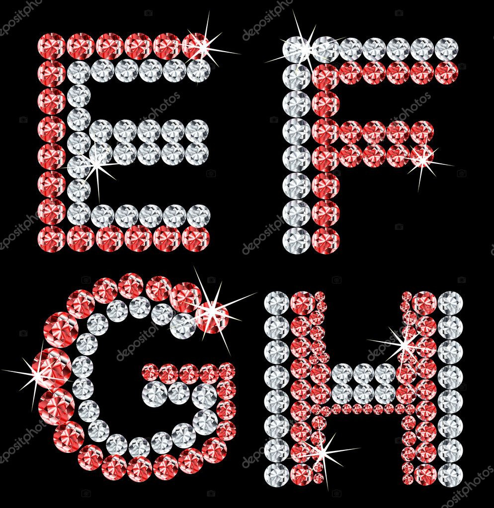 Set of diamond alphabetic letters. Vector (2) — Stock Vector © emaria