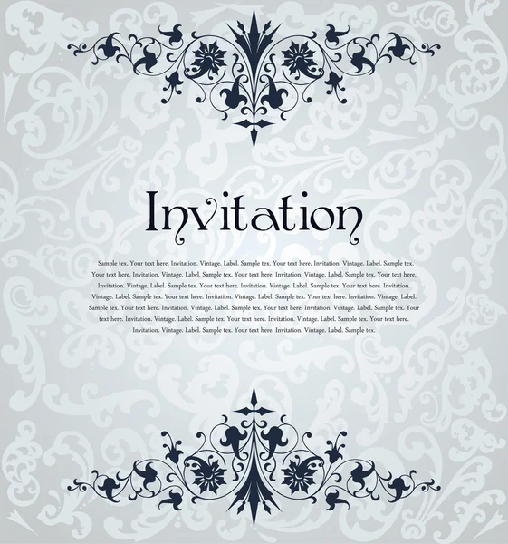 Vintage floral blue frame. Vector Stock Vector