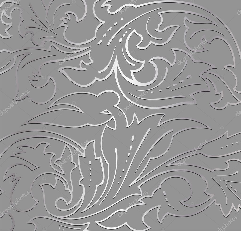 Wallpaper silver floral Background. Vector — Stock Vector © emaria #5096273