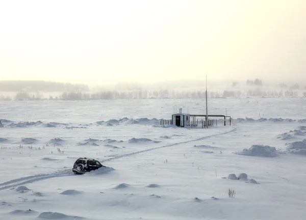 Bil i snö — Stockfoto