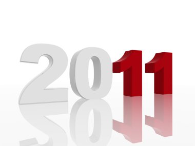 3d 2011 in red and grey, 2 clipart