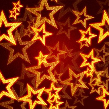 Golden stars in red background clipart