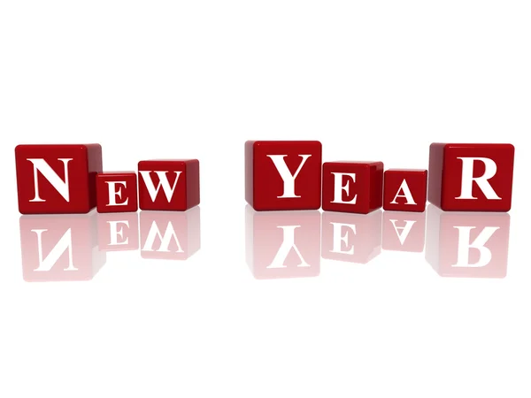 New Year in 3d cubes — Stock Photo, Image