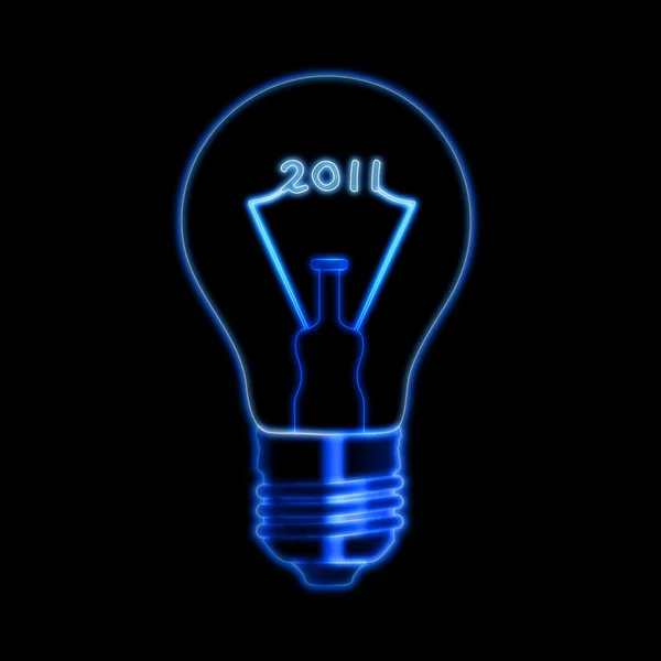 2011 em lâmpada — Fotografia de Stock