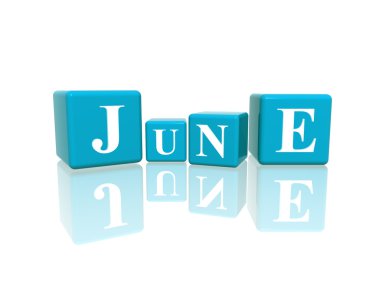 June in 3d cubes clipart