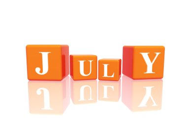 July in 3d cubes clipart