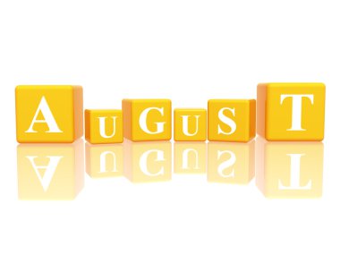 August in 3d cubes clipart