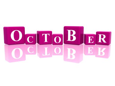 October in 3d cubes clipart