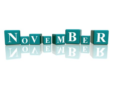 November in 3d cubes clipart