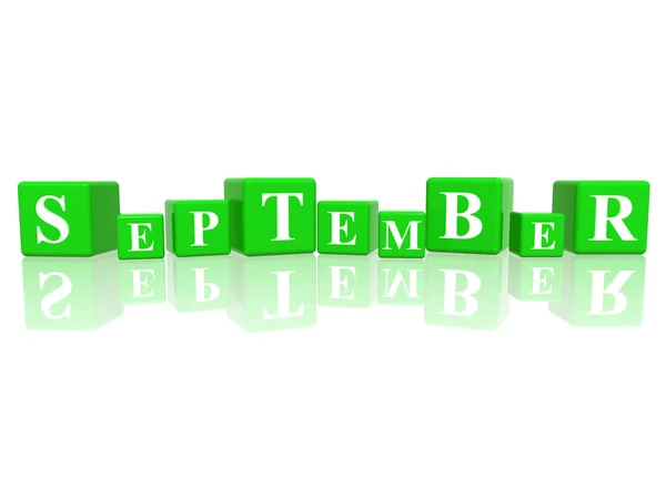September i 3d kuber — Stockfoto