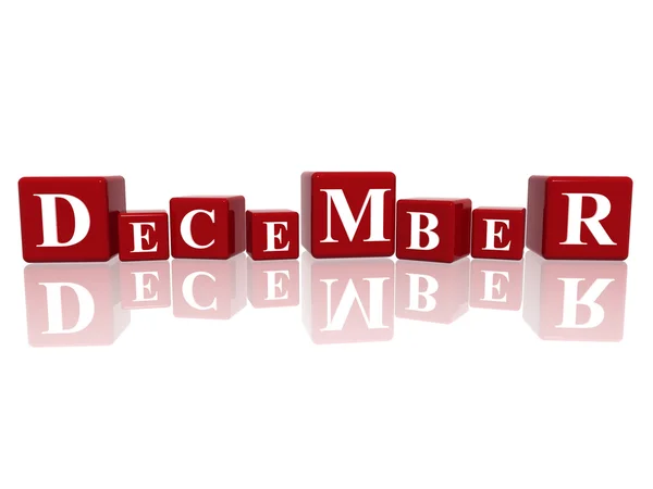 December in 3d cubes — Stock Photo, Image