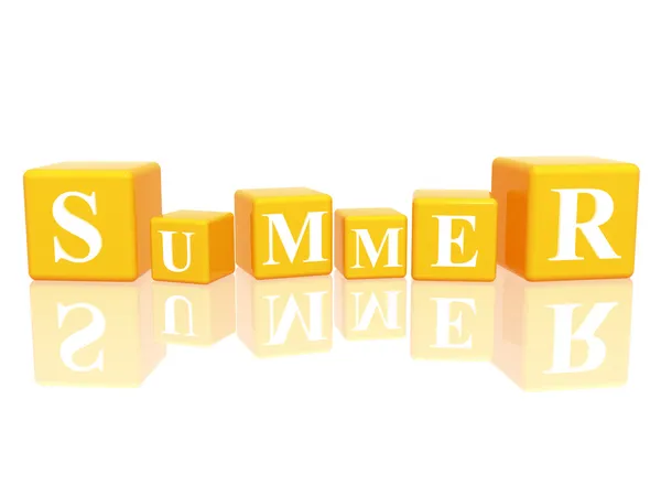 Summer in 3d cubes — Stock Photo, Image