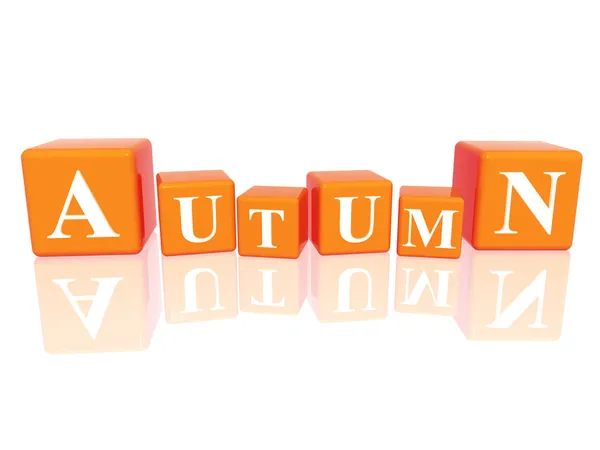 Herbst in 3D Würfeln — Stockfoto