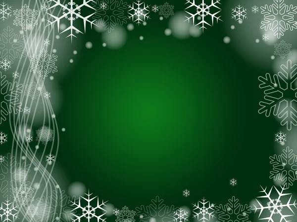 Χριστούγεννα νιφάδες χιονιού στο πράσινο — Φωτογραφία Αρχείου