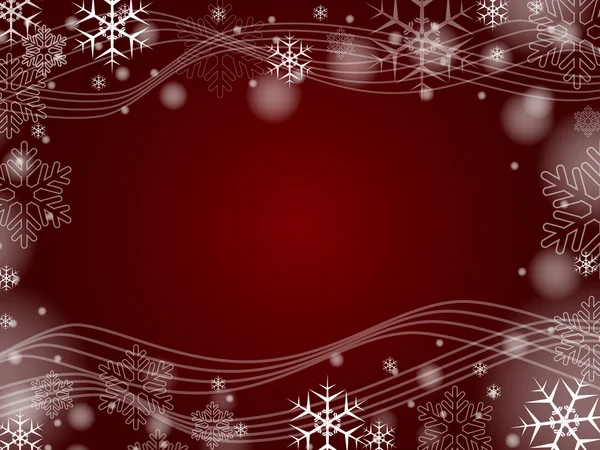 Jul snöflingor i rött — Stockfoto