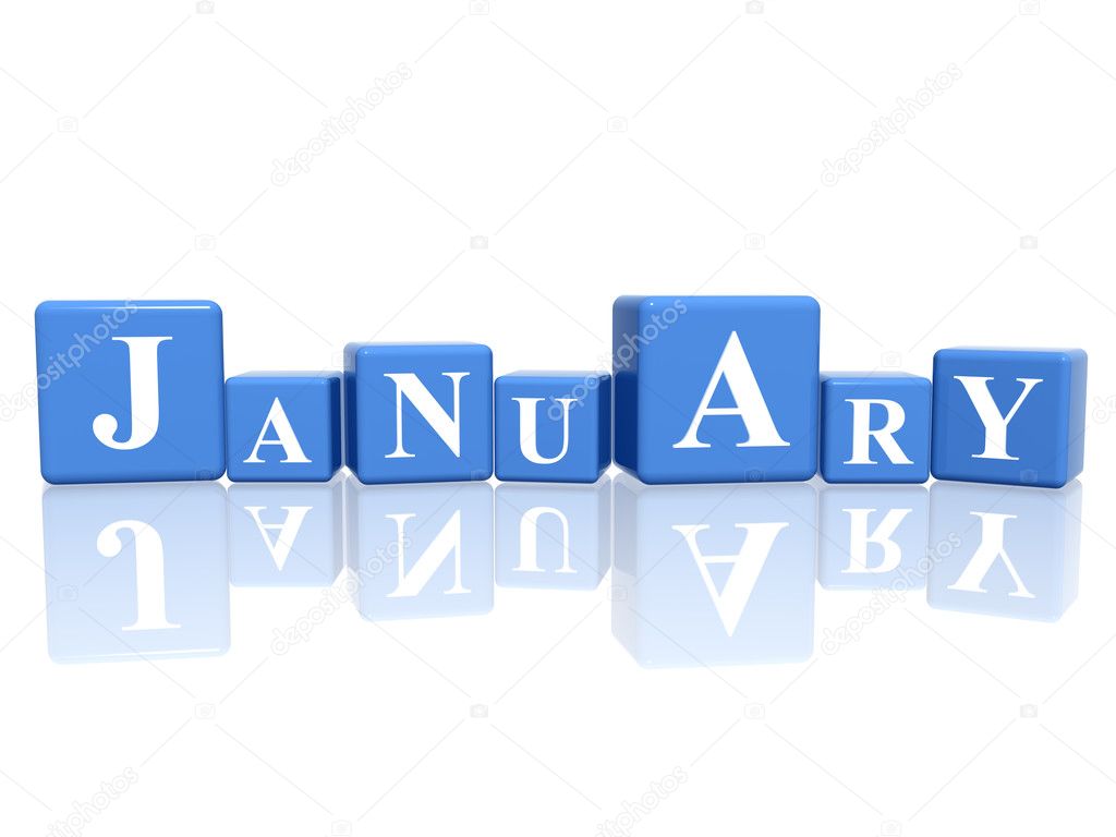January in 3d cubes