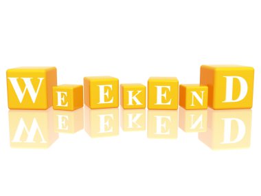 Weekend in 3d cubes clipart
