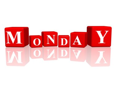 Monday in 3d cubes clipart