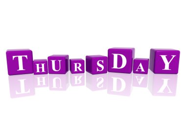 Thursday in 3d cubes clipart