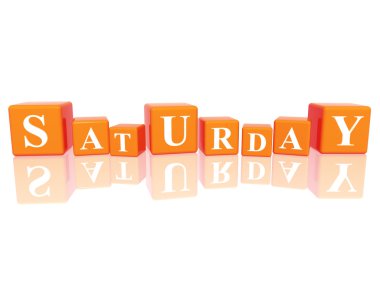 Saturday in 3d cubes clipart