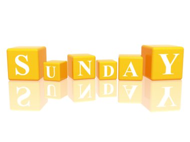 Sunday in 3d cubes clipart