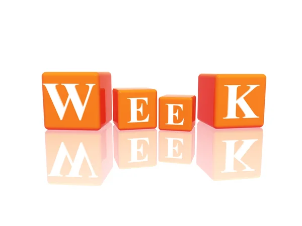 Týden v 3d kostky — Stock fotografie