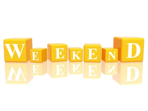 Weekend in 3d cubes — Stock Photo, Image