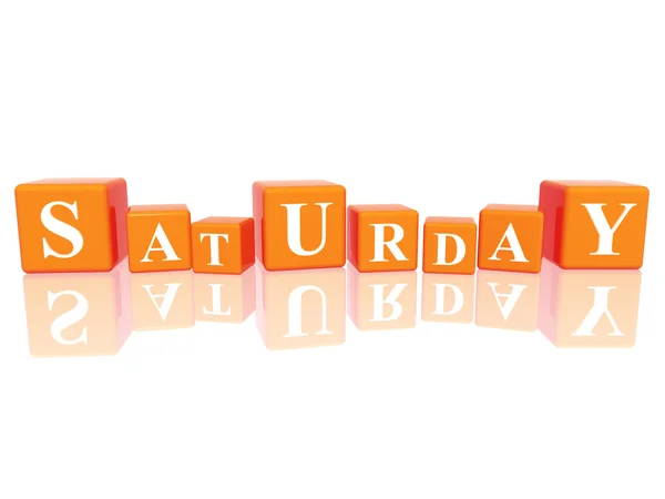 Saturday in 3d cubes — Stock Photo, Image
