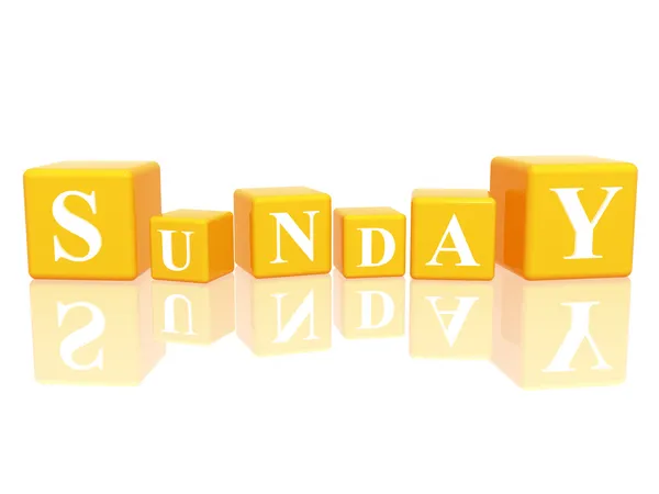 Sunday in 3d cubes — Stock Photo, Image