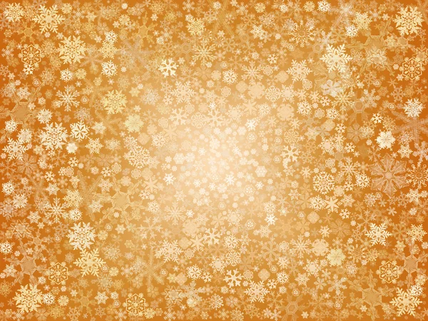 Flocos de neve dourados — Fotografia de Stock