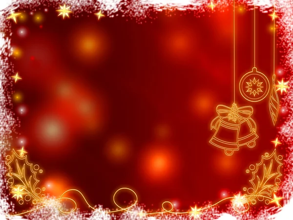3d campane di Natale d'oro, fiocchi di neve, stelle e coni — Foto Stock