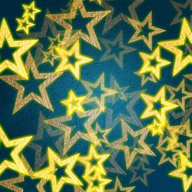 Golden stars in blue background clipart