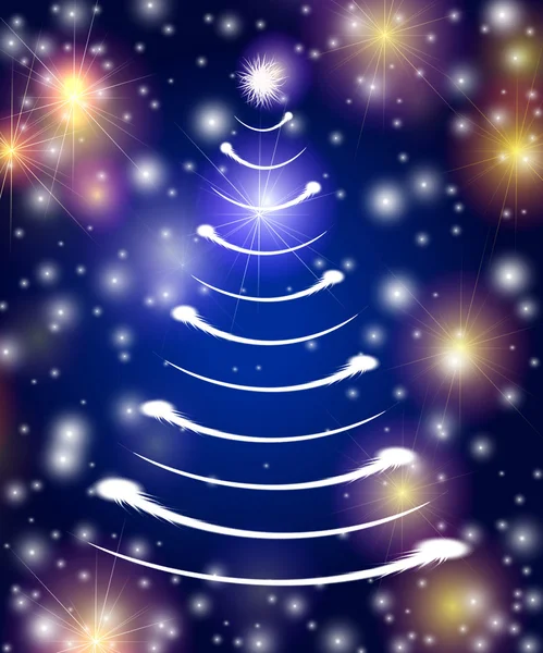 Λευκό χριστουγεννιάτικο δέντρο με μπλε χρώμα — Φωτογραφία Αρχείου