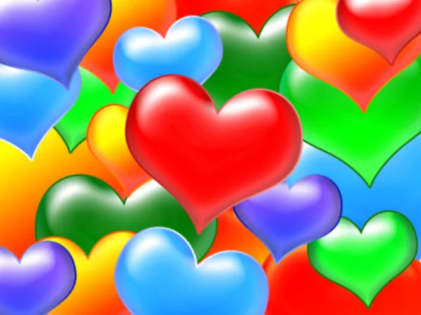 Corações coloridos — Fotografia de Stock