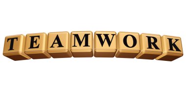 Golden teamwork isolated clipart