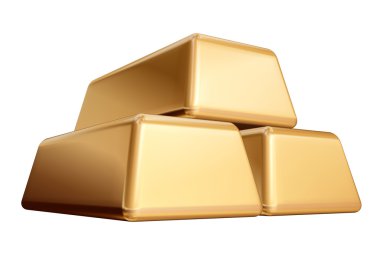 Golden bullions 3 isolated clipart