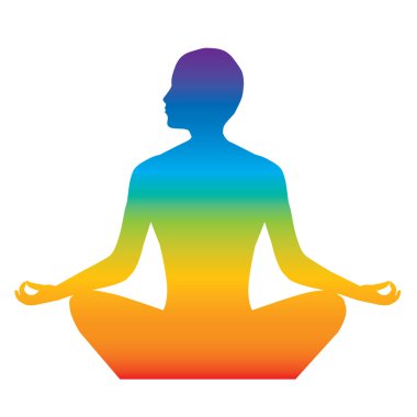 A figure sits in deep meditation. clipart
