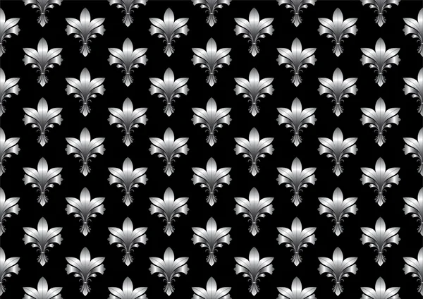Безшовні Елегантні Шпалери Векторні Ілюстрації Чорному Тлі — стоковий вектор