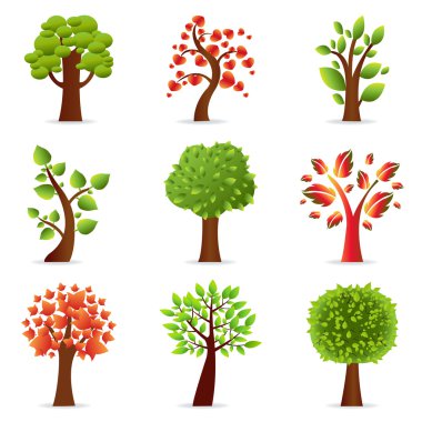 9 Trees clipart