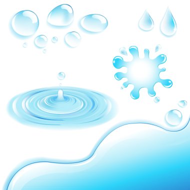 Set Of Water Design Elements clipart