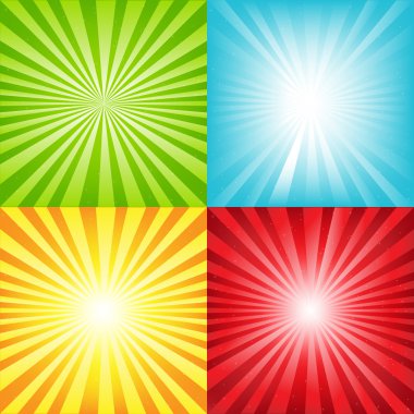 Bright Sunburst Background With Beams And Stars