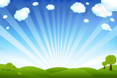 Green Field And Blue Sky clipart