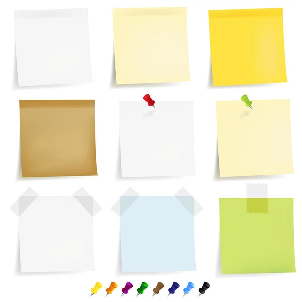 Sticky Papers Set — Stock Vector