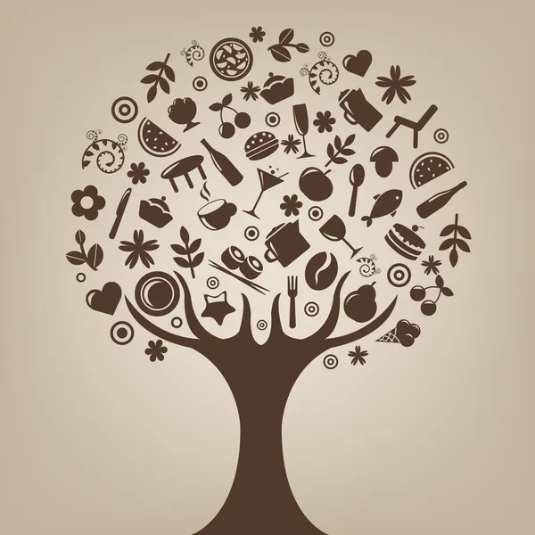 Καφέ δέντρο — Διανυσματικό Αρχείο