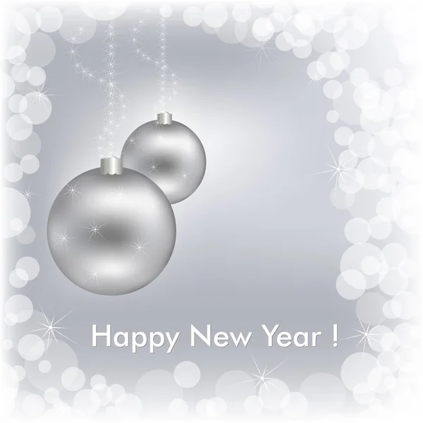 Šťastný nový rok krásný stříbrný design — Stockový vektor