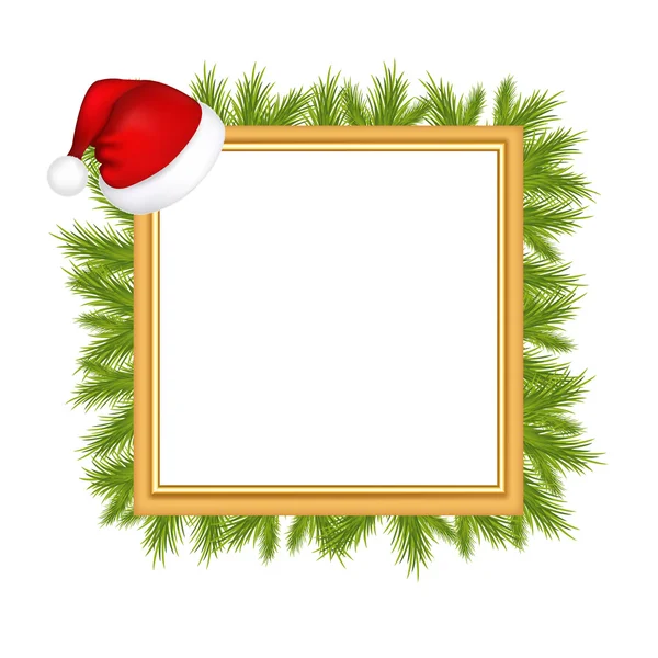 Cadre pour la photo avec chapeau de Père Noël — Image vectorielle
