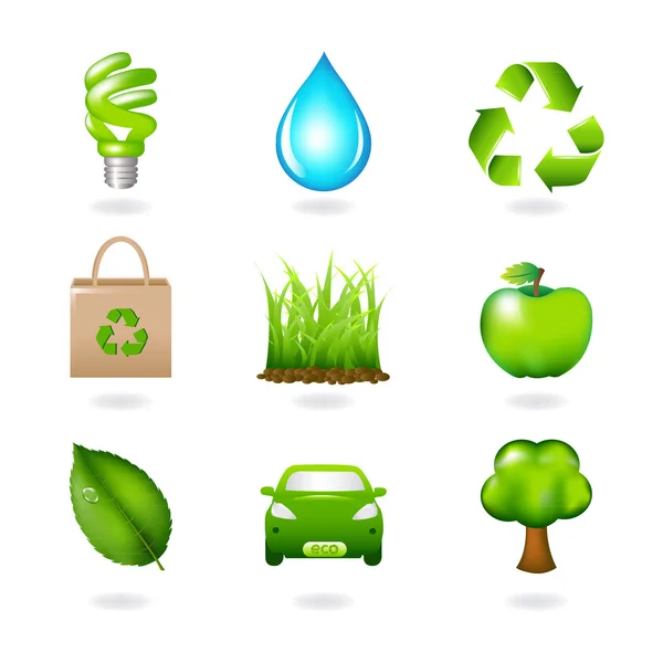 Eco Design Elements And Icons — Stock Vector