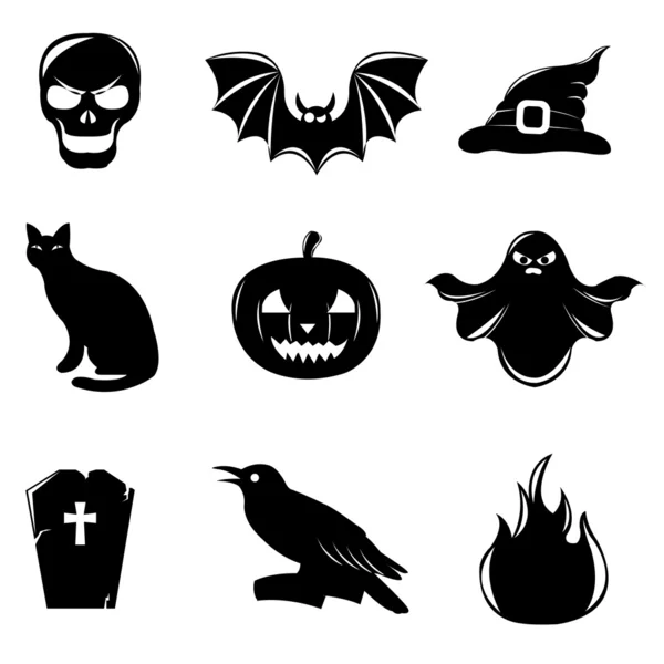 Halloween ikonok — Stock Vector