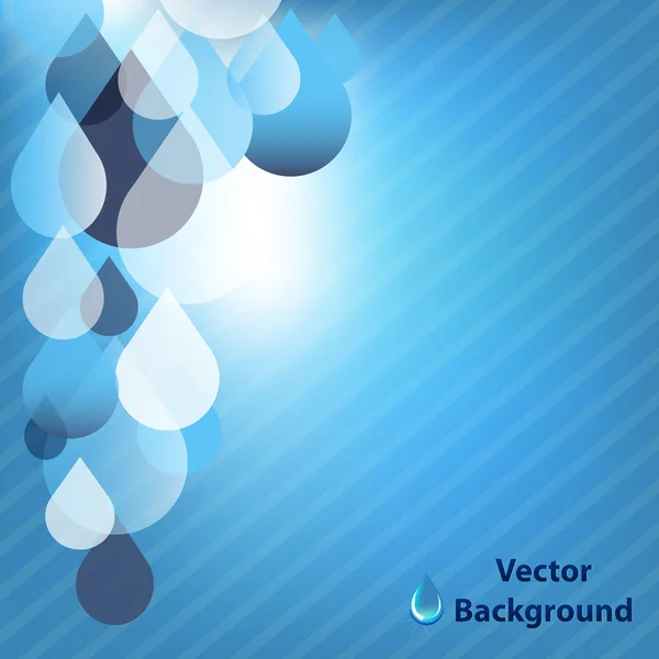 Fondo vector azul con gotas — Vector de stock