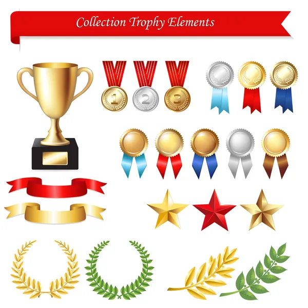 Collection Trophy Elements — Stock Vector